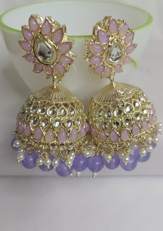 Lavender Trisha Jhumka Earrings