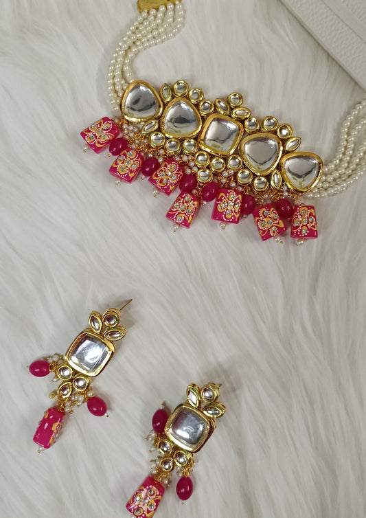 Rani Pink Jaishri Necklace Set