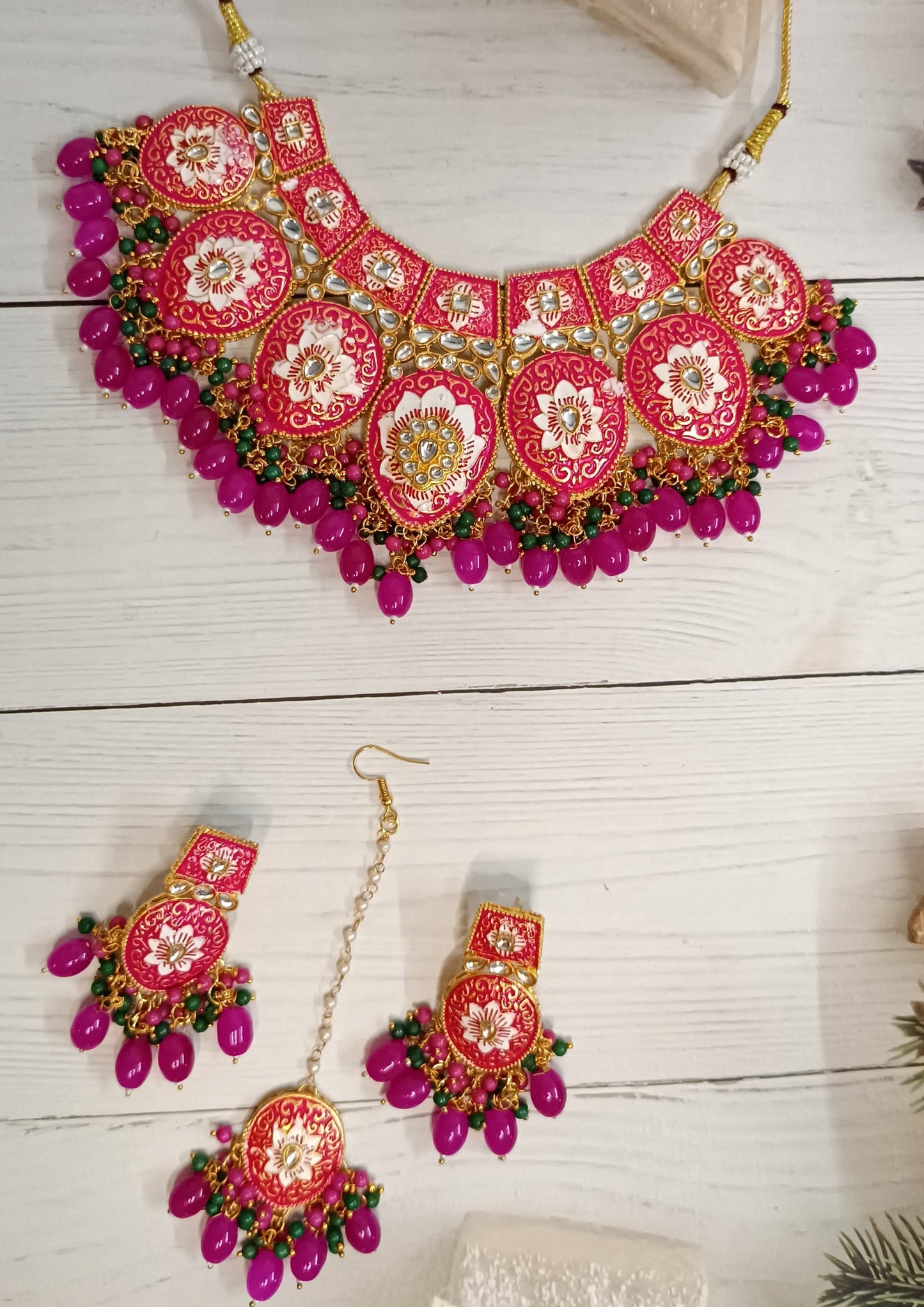 Rani Pink Padmavat Necklace Set