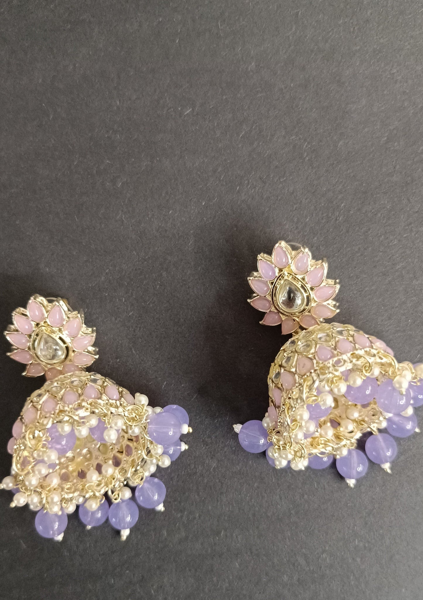 Lavender Trisha Jhumka Earrings