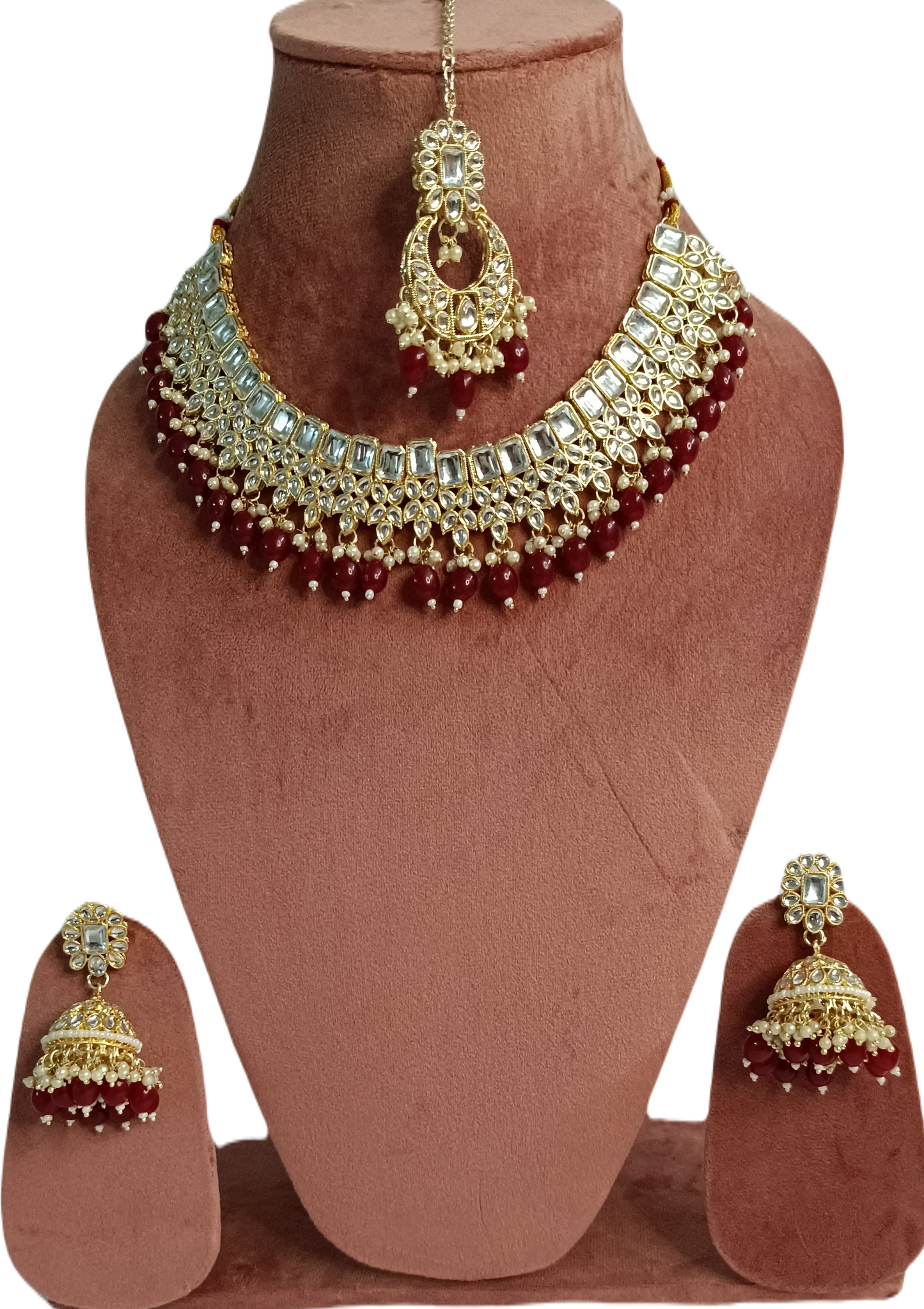Maroon Aashvi Necklace Set