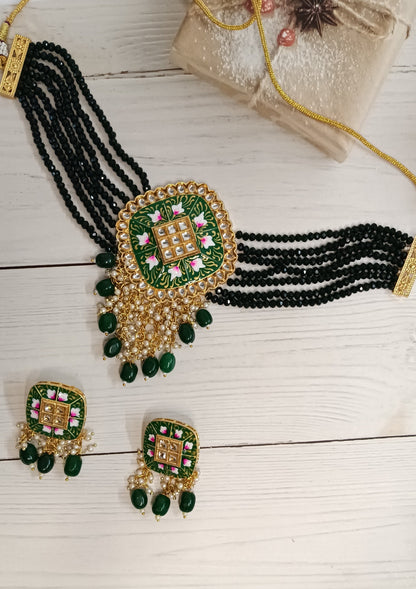 Emerald Green Navi Necklace Set