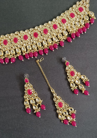 Rani Pink Saavi Necklace Set