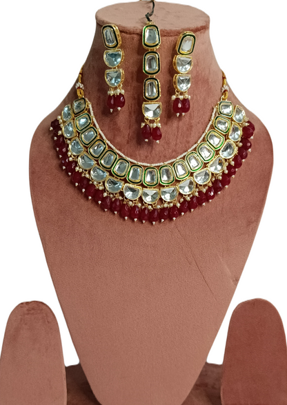 Maroon Trisha Necklace Set