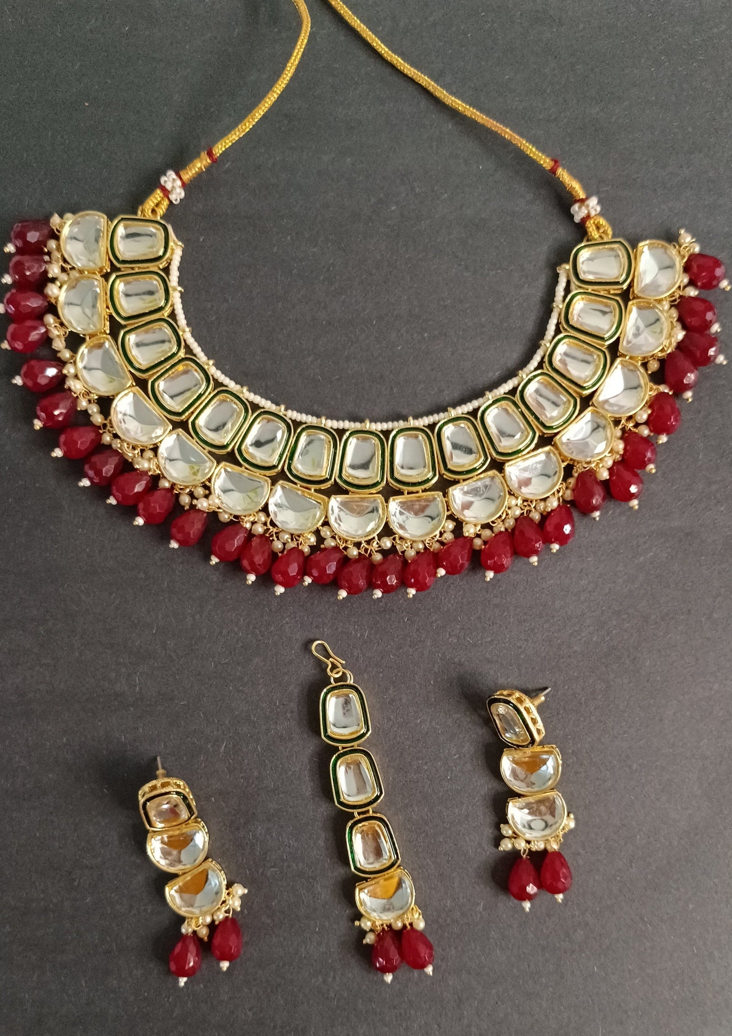 Maroon Trisha Necklace Set