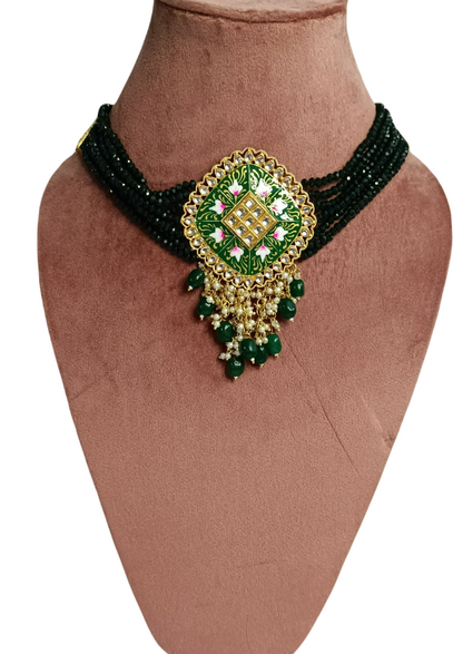 Emerald Green Navi Necklace Set