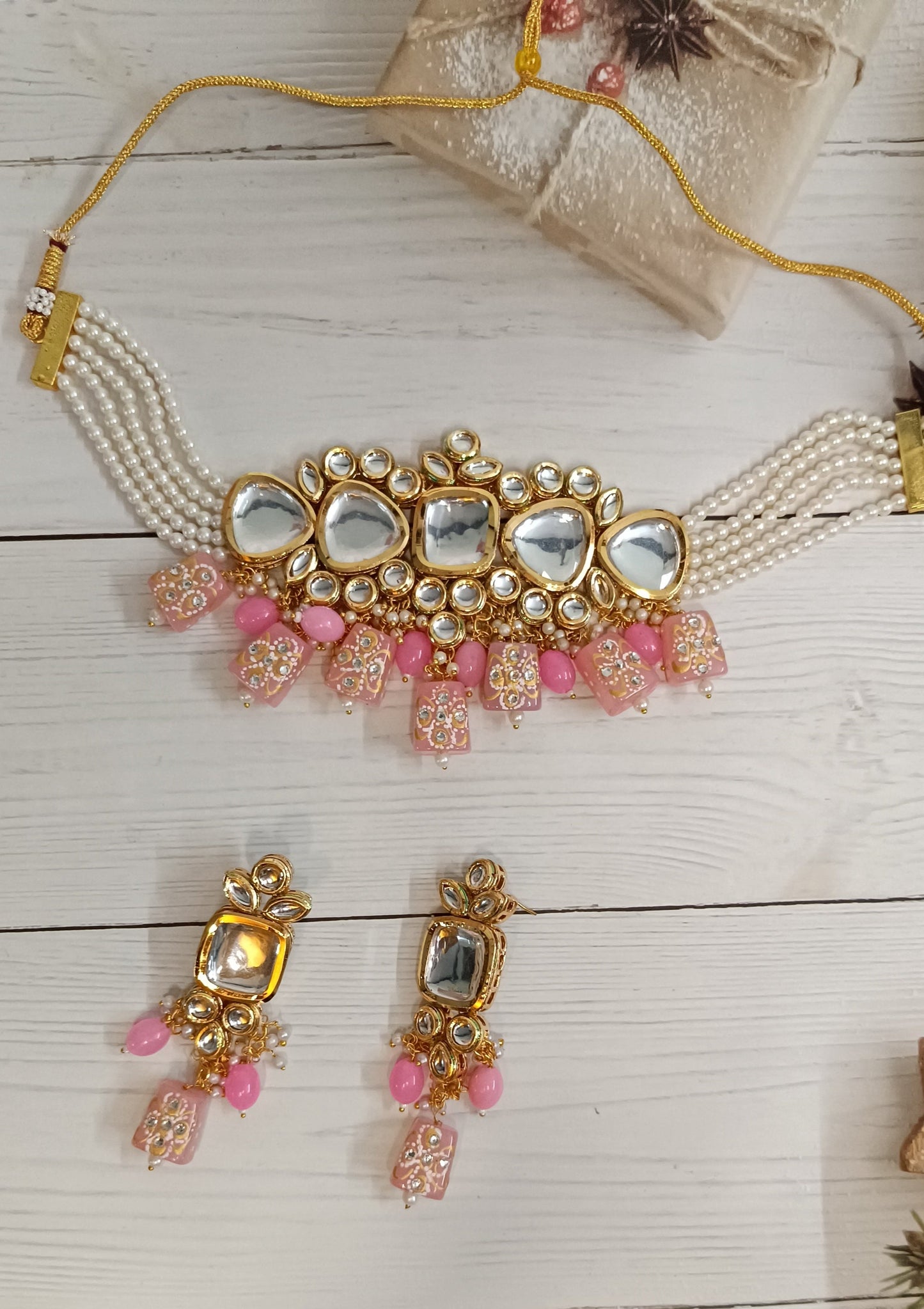 Blush Pink Jaishri Necklace Set