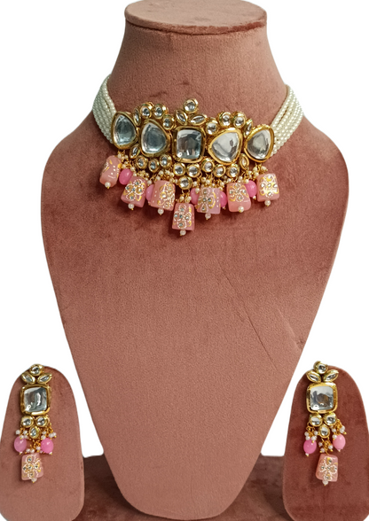 Blush Pink Jaishri Necklace Set