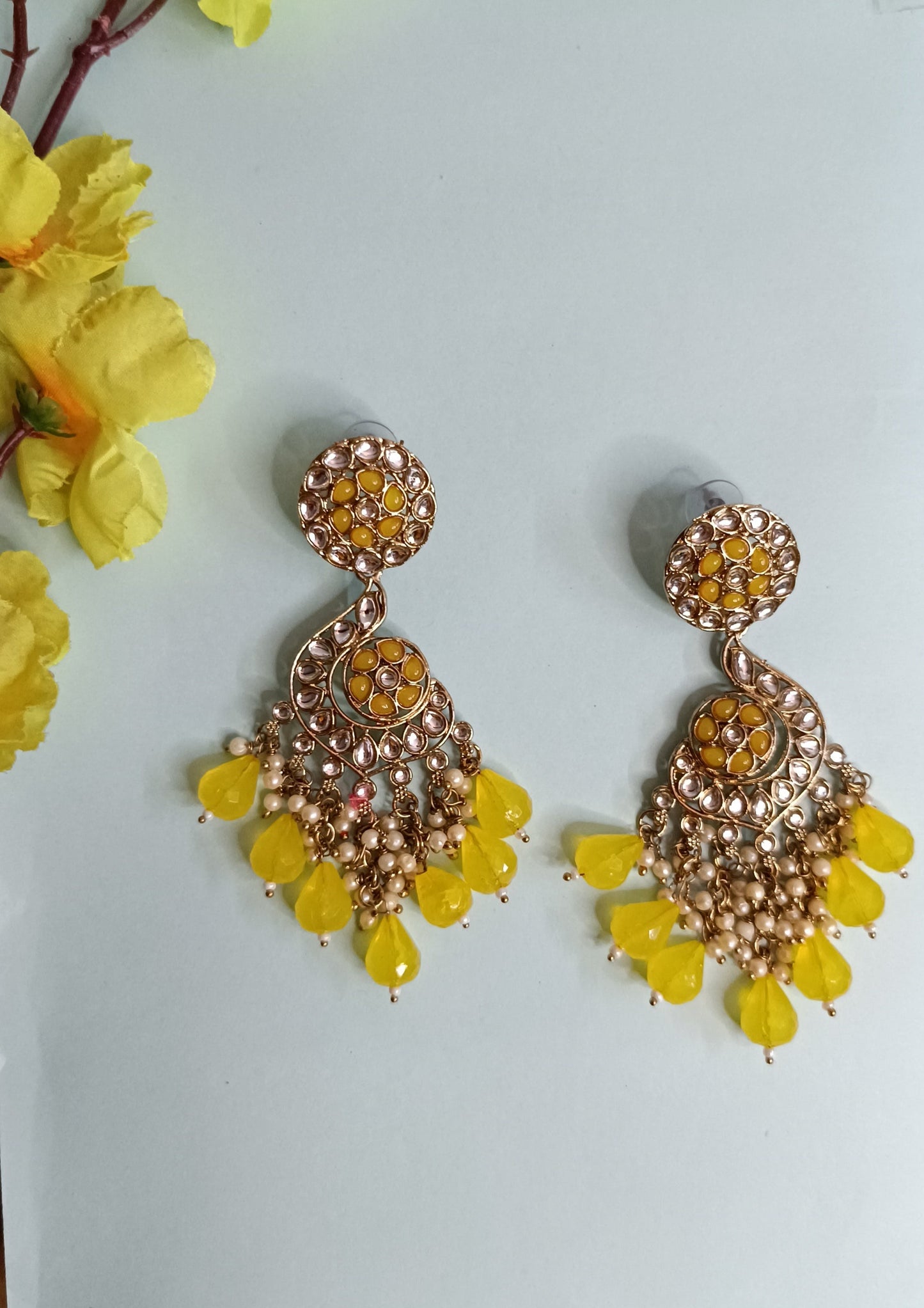Yellow Ethnic earrings