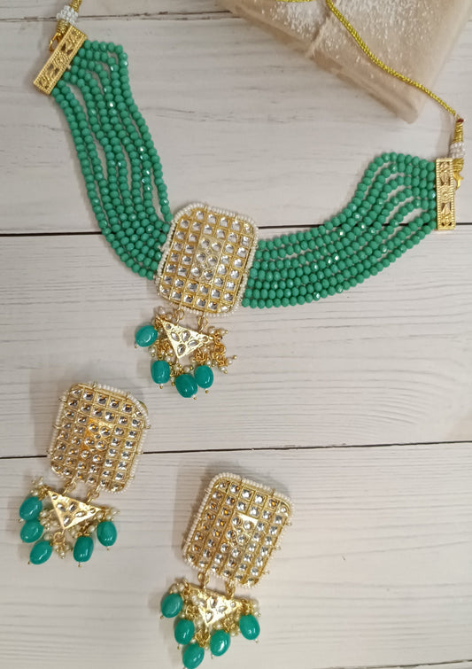Sea Green Shanaya Necklace Set