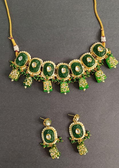 Emerald Aadvi Choker Set