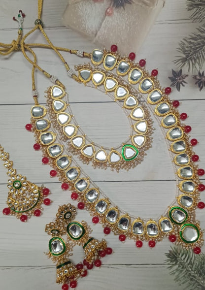 Rani Pink Aakriti Layered Necklace Set